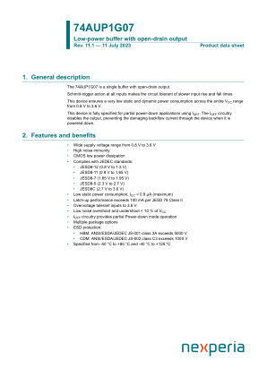 74AUP1G07GW datasheet cover page