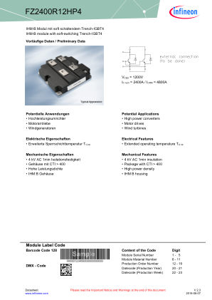 FZ2400R12HP4 datasheet cover page