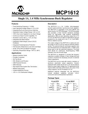MCP1612T-ADJI 数据手册首页