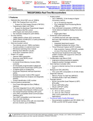 TMS320F280025C-Q1 datasheet cover page