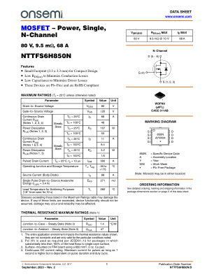 NTTFS6H850N datasheet cover page