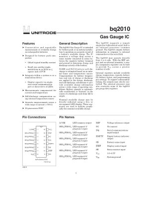 BQ2010 数据手册首页