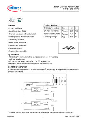 BTS3410G datasheet cover page