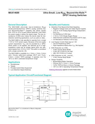 MAX14689 datasheet cover page