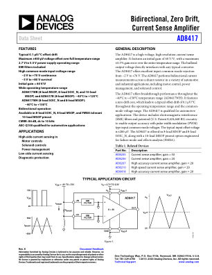 AD8417 datasheet cover page
