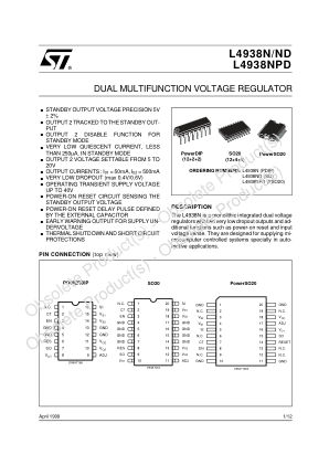 L4938N datasheet cover page