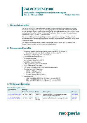 74LVC1G57GV-Q100H datasheet cover page