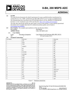 AD9054 数据手册首页