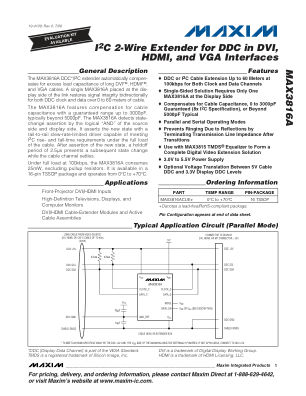 MAX3816A datasheet cover page