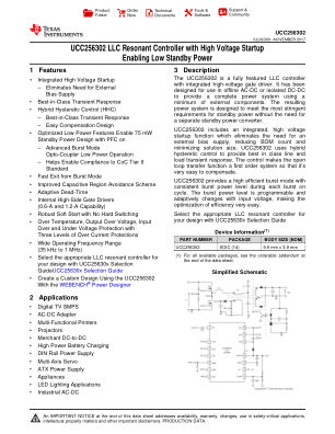 UCC256302 datasheet cover page