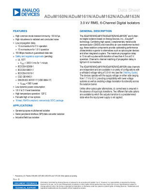 ADUM160N-161N-162N-163N datasheet cover page