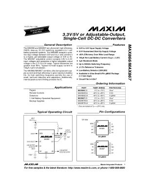MAX866-MAX867 数据手册首页