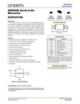 CAT93C76B 数据手册首页