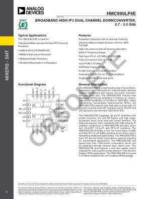 HMC990 datasheet cover page