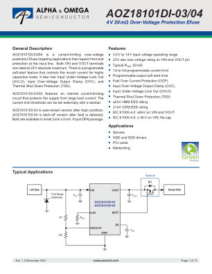 AOZ18101DI-04 datasheet cover page