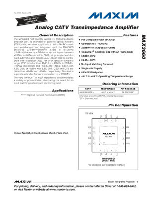 MAX3660 datasheet cover page