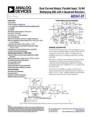 AD5547-EP datasheet cover page