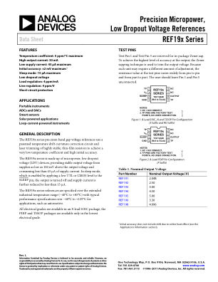 REF19XSERIES 数据手册首页