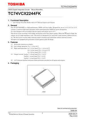 TC74VCX2244FK datasheet cover page