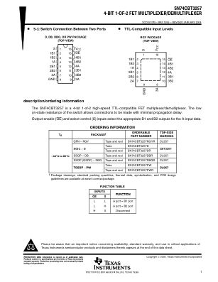 SN74CBT3257 datasheet cover page