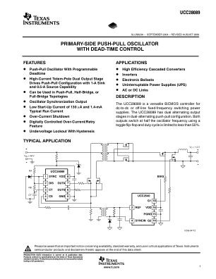 UCC28089 datasheet cover page