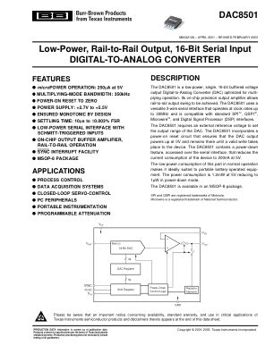DAC8501 datasheet cover page