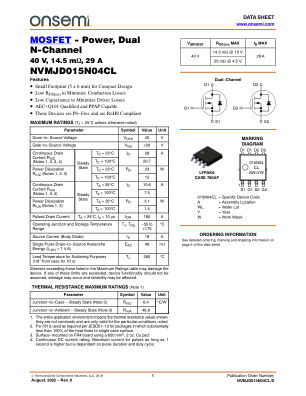 NVMJD015N04CL datasheet cover page