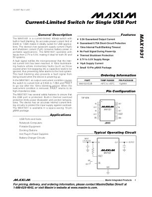 MAX1931 datasheet cover page