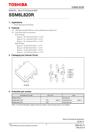 SSM6L820R datasheet cover page