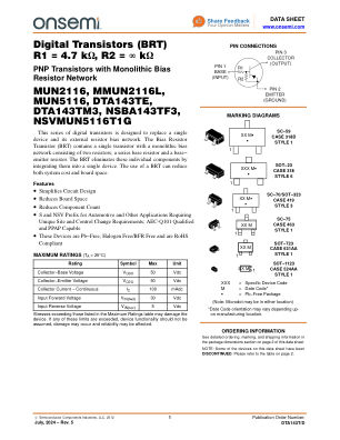 DTA143T 数据手册首页