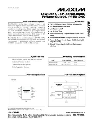 MAX5544 datasheet cover page