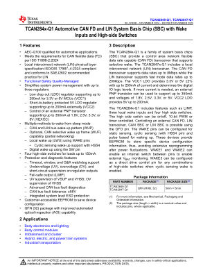 TCAN2847-Q1 datasheet cover page