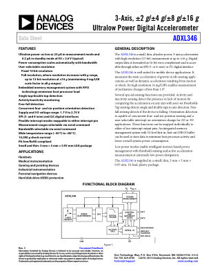 ADXL346 数据手册首页