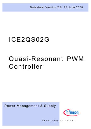 ICE2QS02G 数据手册首页