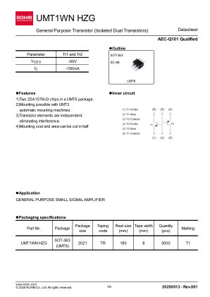 UMT1WNHZG 数据手册首页