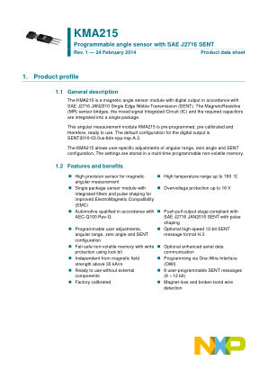 KMA215 datasheet cover page