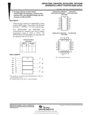 SN74AS00 数据手册首页