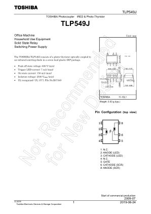 TLP549J datasheet cover page