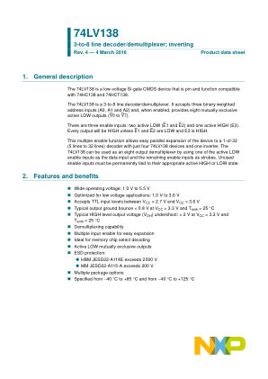 74LV138BQ datasheet cover page