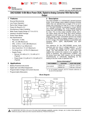 DAC102S085 数据手册首页