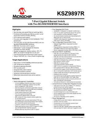 KSZ9897RTXI 数据手册首页