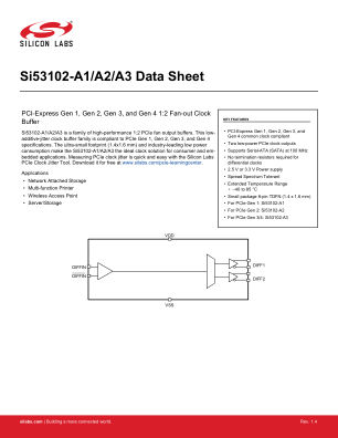 SI53102-A1-GMR 数据手册首页