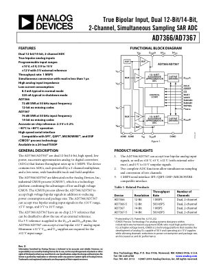 AD7366 数据手册首页