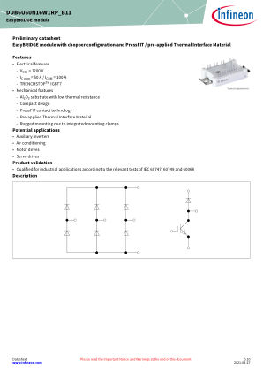 DDB6U50N16W1RP-B11 datasheet cover page