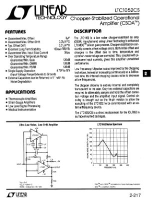 LT1052CS 数据手册首页