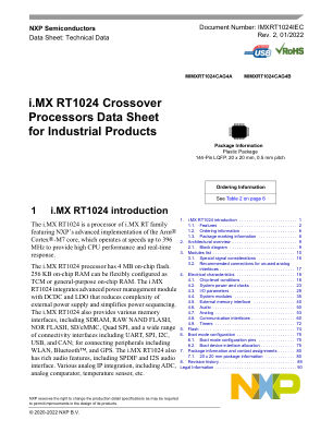 IMXRT1024IEC 数据手册首页