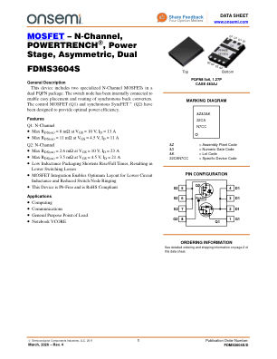 FDMS3604S datasheet cover page