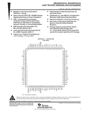 SN74ABTH32316 datasheet cover page