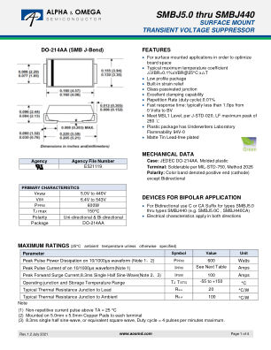 SMBJ40CA 数据手册首页