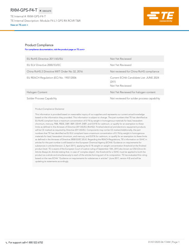 RXM-GPS-F4-T datasheet cover page